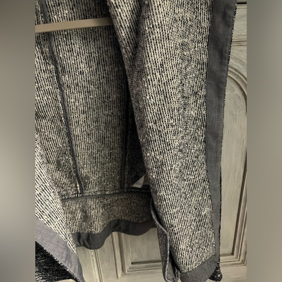 Vince Tweed Open Front Heather Knit Blue Blazer Chambray Trim Career - Picture 5 of 7